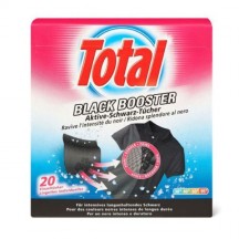 Juodą spalvą atnaujinančios skalbinių servetėlės "Total black booster", 12 vnt.